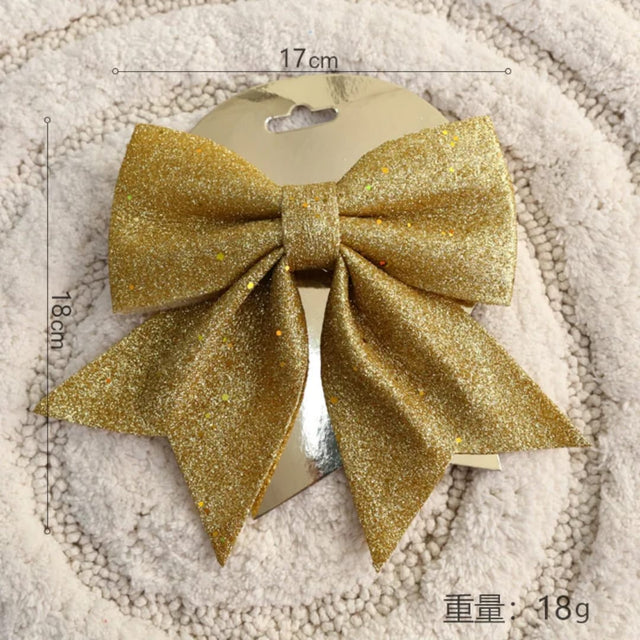 Large Glitter Christmas Bowknot Decor 17cm x 18cm