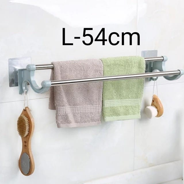 Self-Adhesive Double Pole Towel Holder / Rack 54cm
