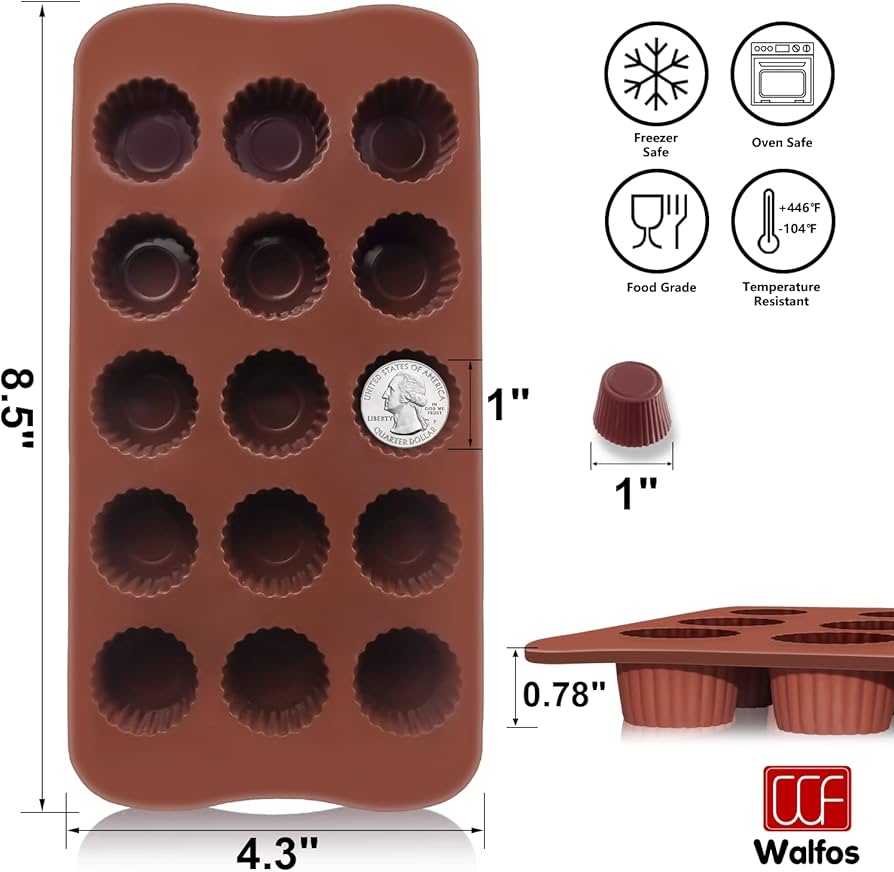 set of 2 Silicone mould tray 15 slot Dimensions 21.5 × 10.5 × 2 cm