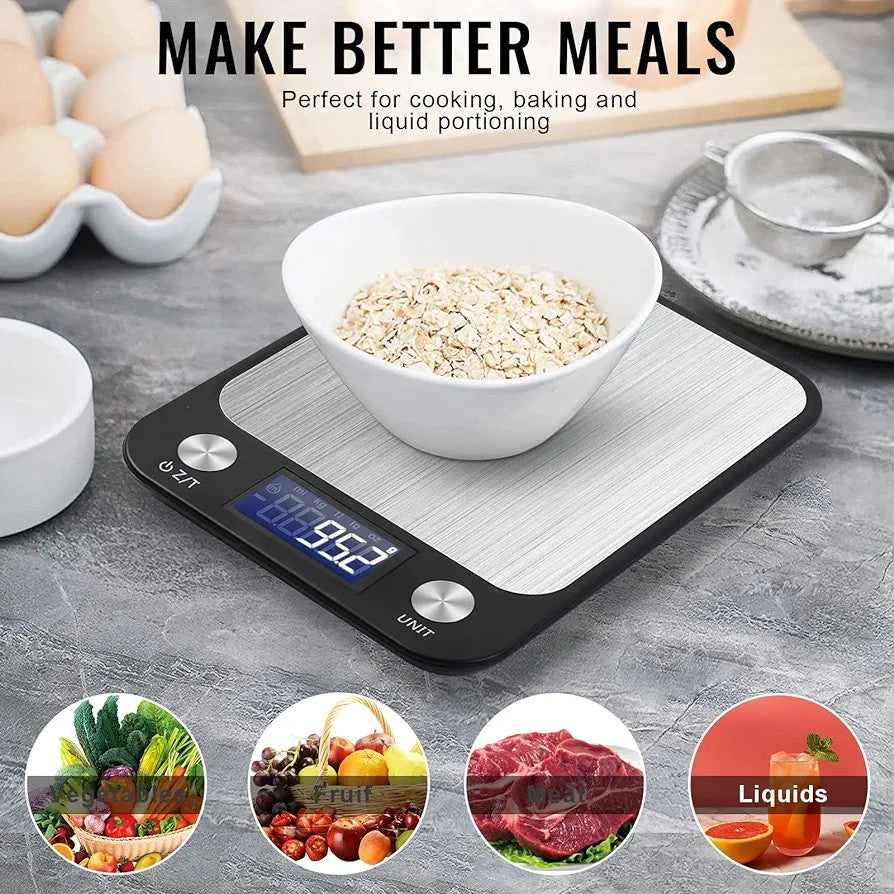 Updated Digital Kitchen Scale – Large Weighing Panel