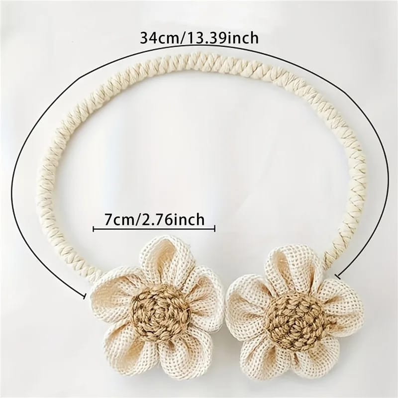 Flower Shape Curtain Tieback Elastic Band Window Curtain Buckles Magnetic Buckle Curtain Rope Holders Kids Room Home Decor
