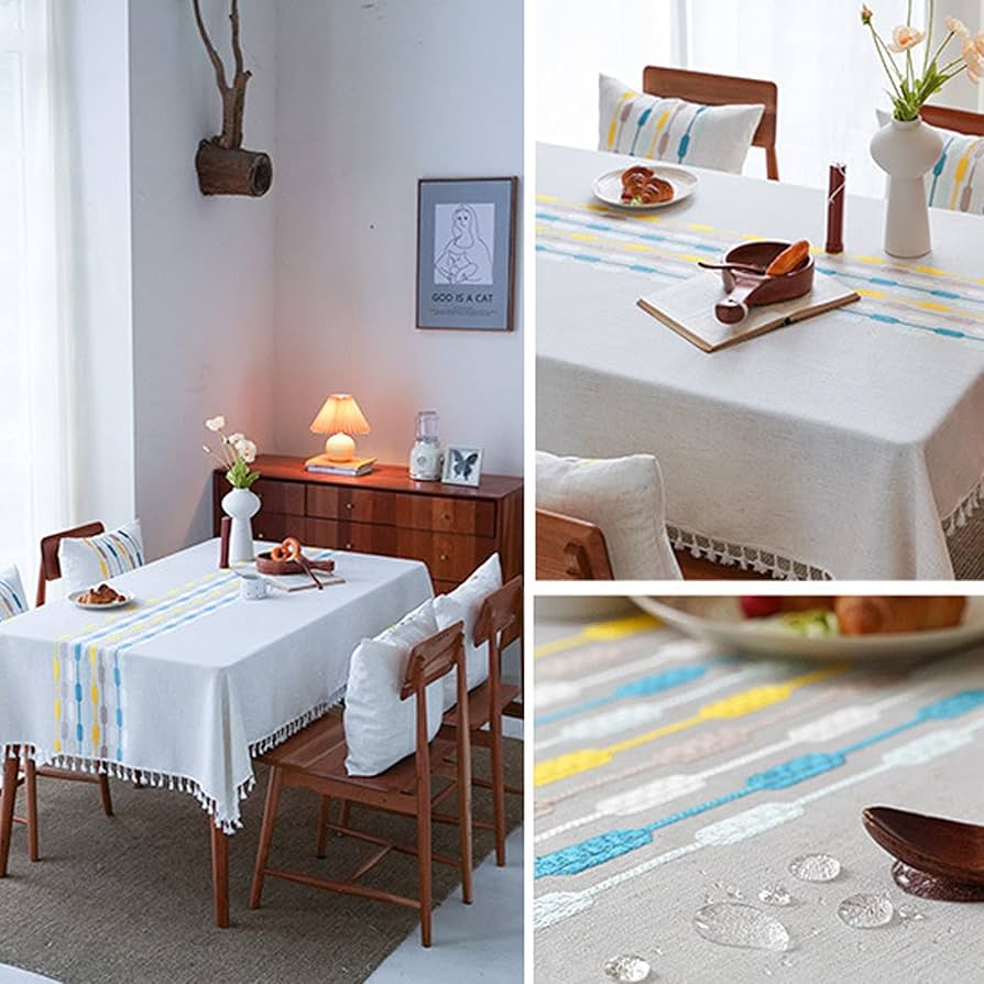 COTTON WOOVEN TABLE CLOTH(140*240cm) 8SEATER