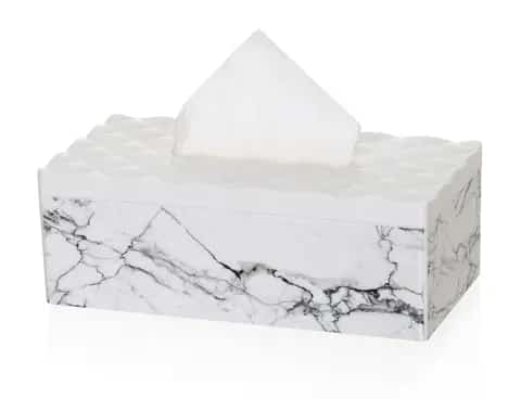 Creative Household Office Desktop Tissue Storage Napkin Holder With Marble Printing