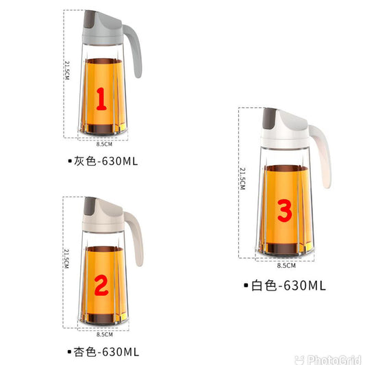 Oil Dispenser Bottle Auto Flip Condiment Container Automatic Cap And Leakproof Vinegar/oil jar