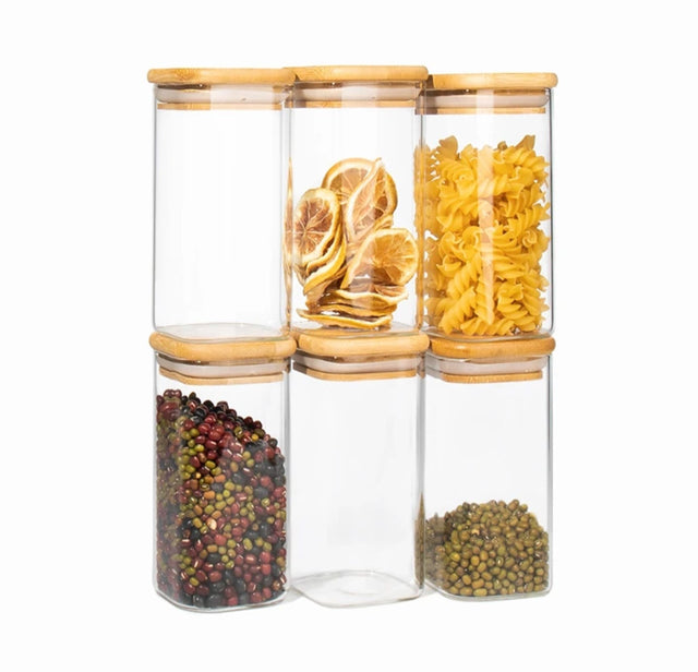 12pcs Borosilicate Airtight Spice Jar Set with Bamboo Lids & Spoons – 250ml Glass Storage Kenya