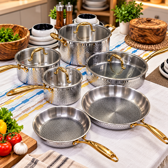 Triply hammered cookware set mrn