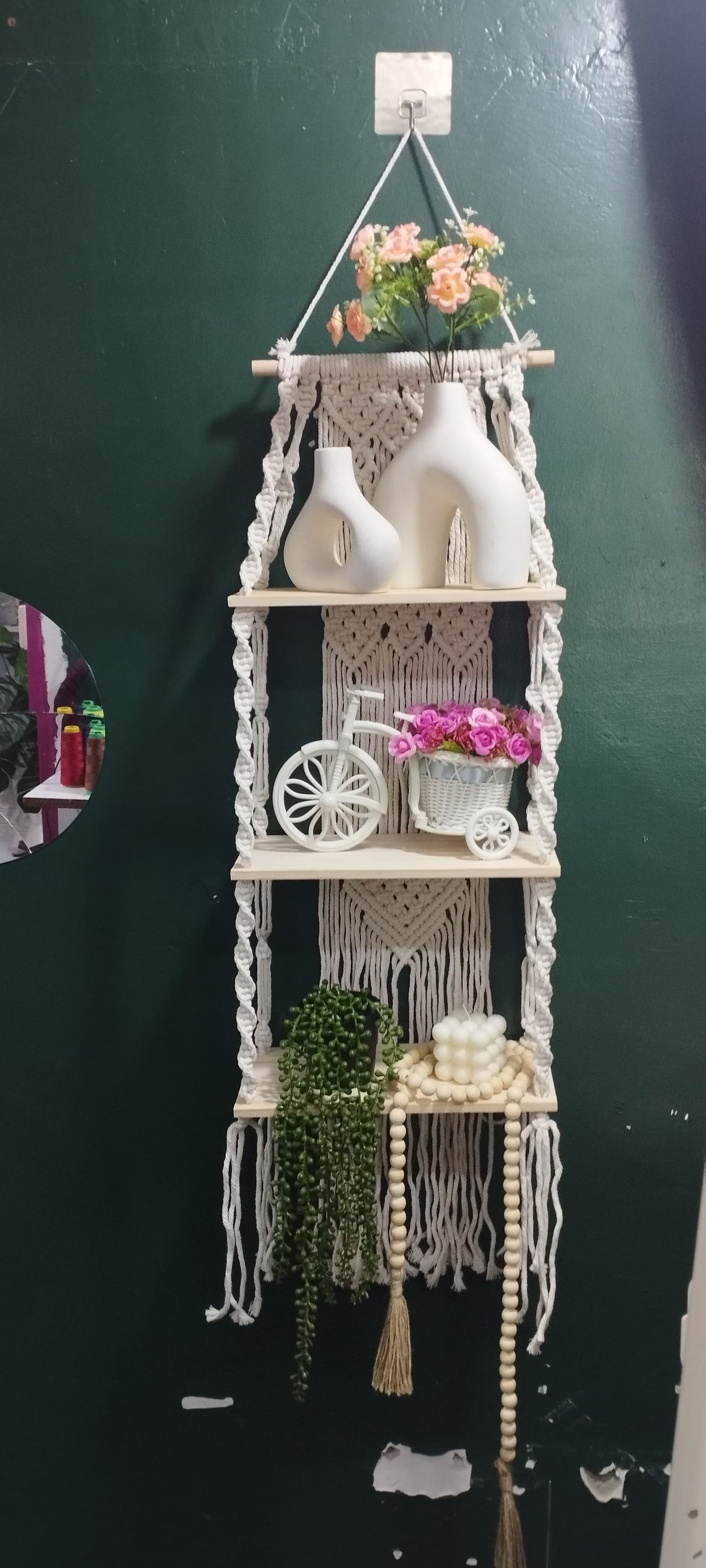 Tier Bohemian wall hanging Floating shelves
