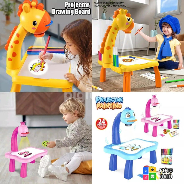 Children LED projector drawing toys