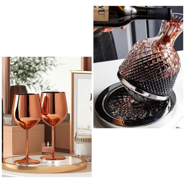 Wine goblets decanter Combo Set