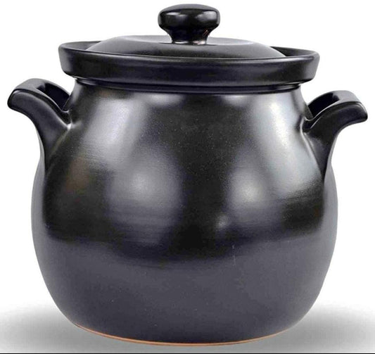 High quality heavy ceramic black pot