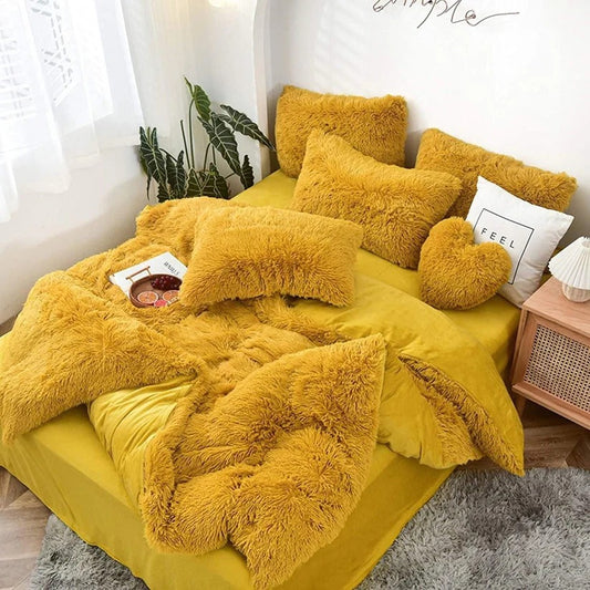 Luxury Winter Warm Thicken Mink Fleece Duvet Set
