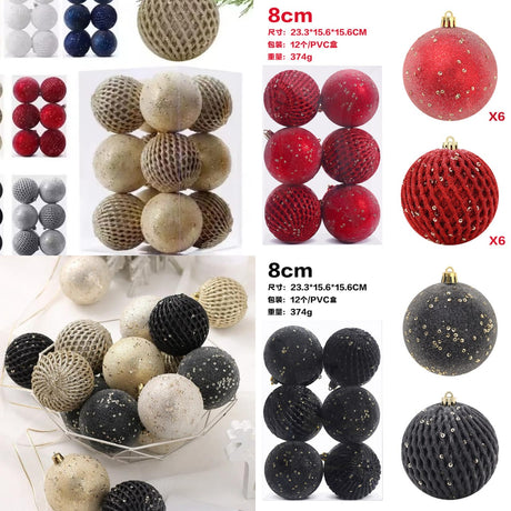 12-Piece Christmas Tree Balls – 8 cm