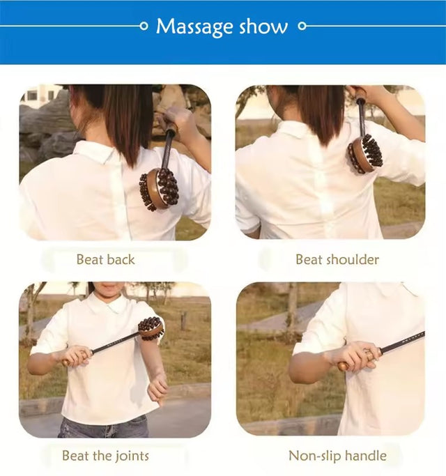 Handheld Meridian Hammer Massager — Back & Foot Relaxation Tool (39.5×9×8cm)