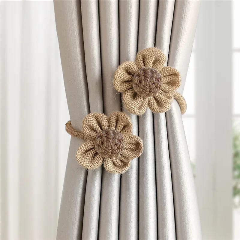 Flower Shape Curtain Tieback Elastic Band Window Curtain Buckles Magnetic Buckle Curtain Rope Holders Kids Room Home Decor