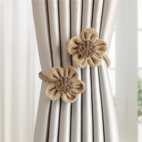 Flower Shape Curtain Tieback Elastic Band Window Curtain Buckles Magnetic Buckle Curtain Rope Holders Kids Room Home Decor