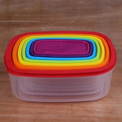 Multicolored plastic storage containers 7pcs