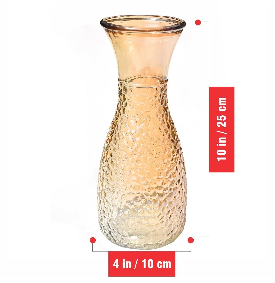 Dia 9cm by 26cm high Gold Brim glass flower vase