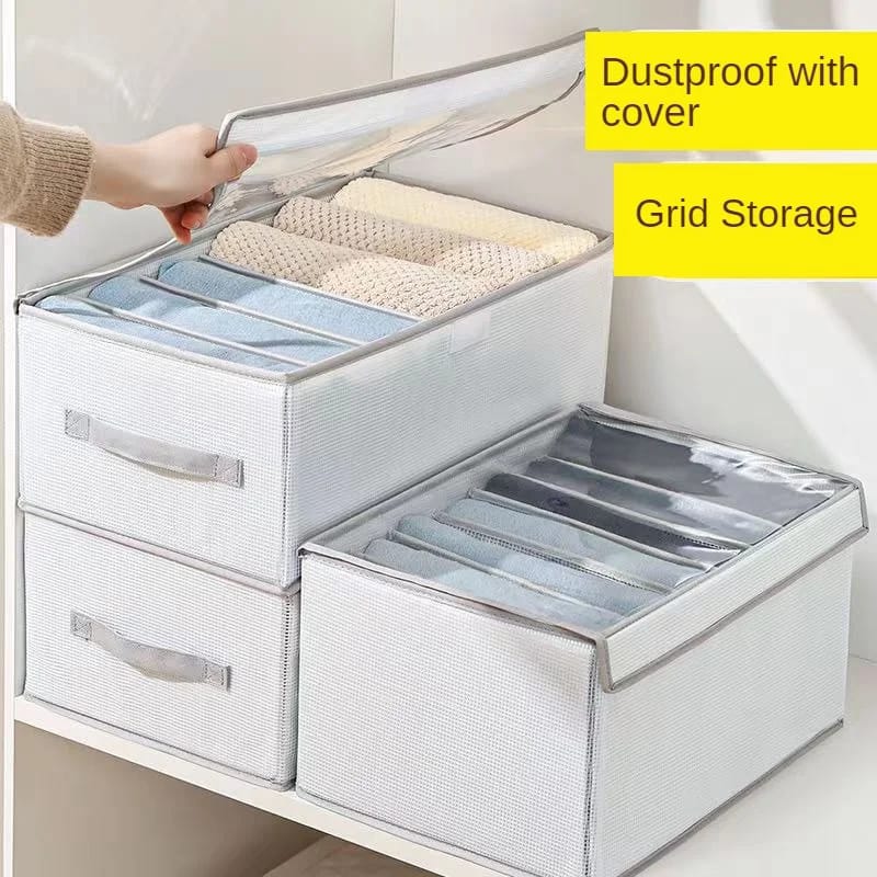 8 grid jeans organizer with lid.