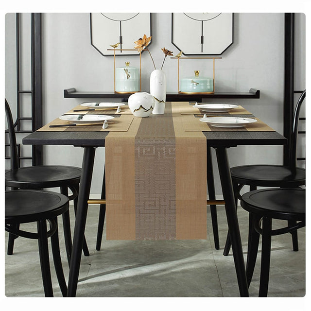 pvc table mats plus one table runner(30*180cm)6pcs