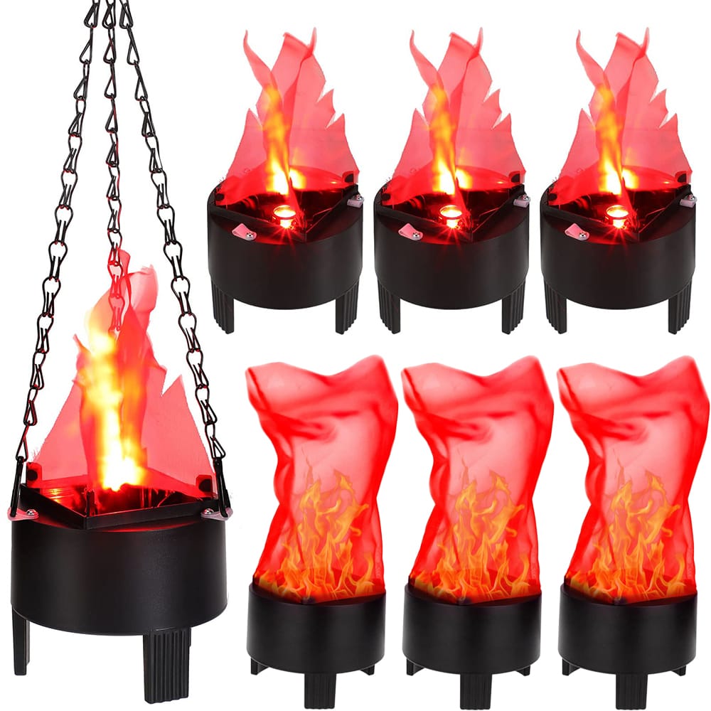 12cm Cylinder LED Flame Light with Hanging Chain – Decorative Artificial Fireplace
