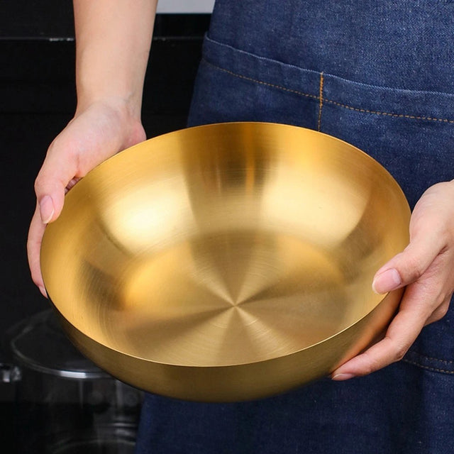 Gold Stainless Steel Ramen & Serving Bowl – 28cm 3-Litre