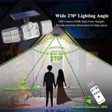 Solar Light Three Rotatable Heads Solar Motion Sensor Flood Lights Outdoor with Remote