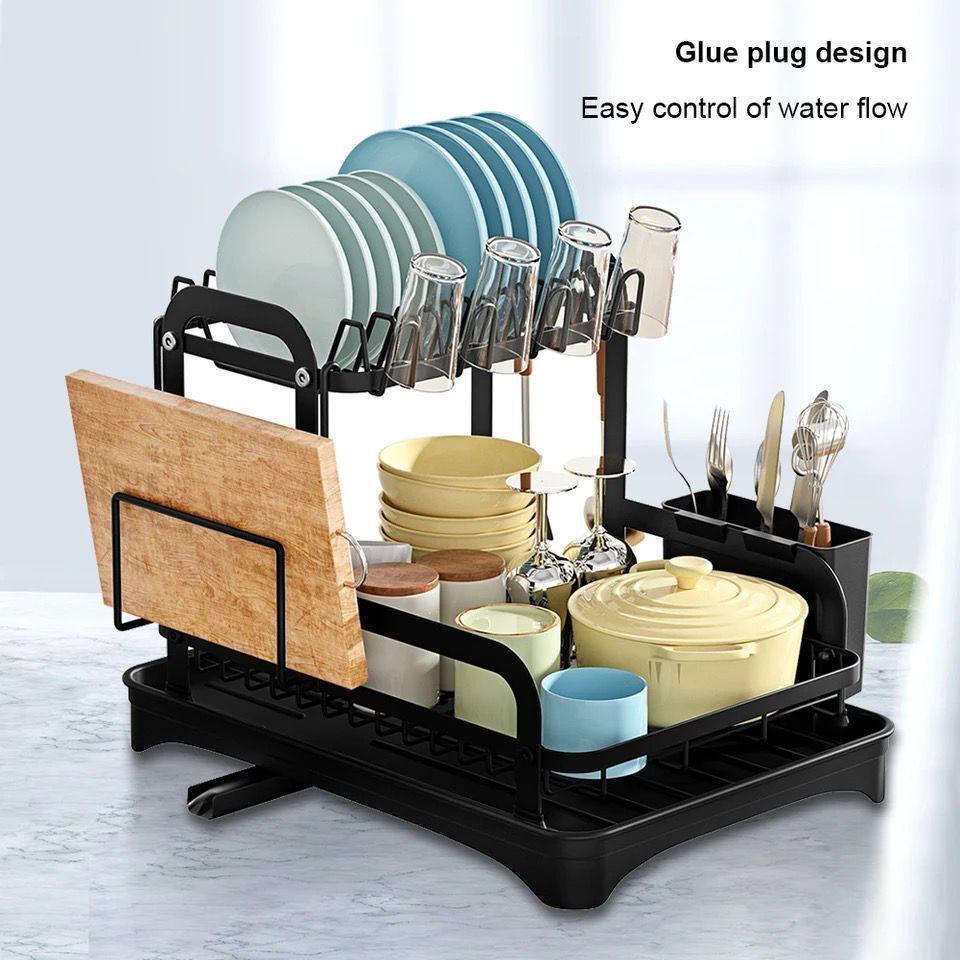 Tier Dish Drying Rack with Drip Tray