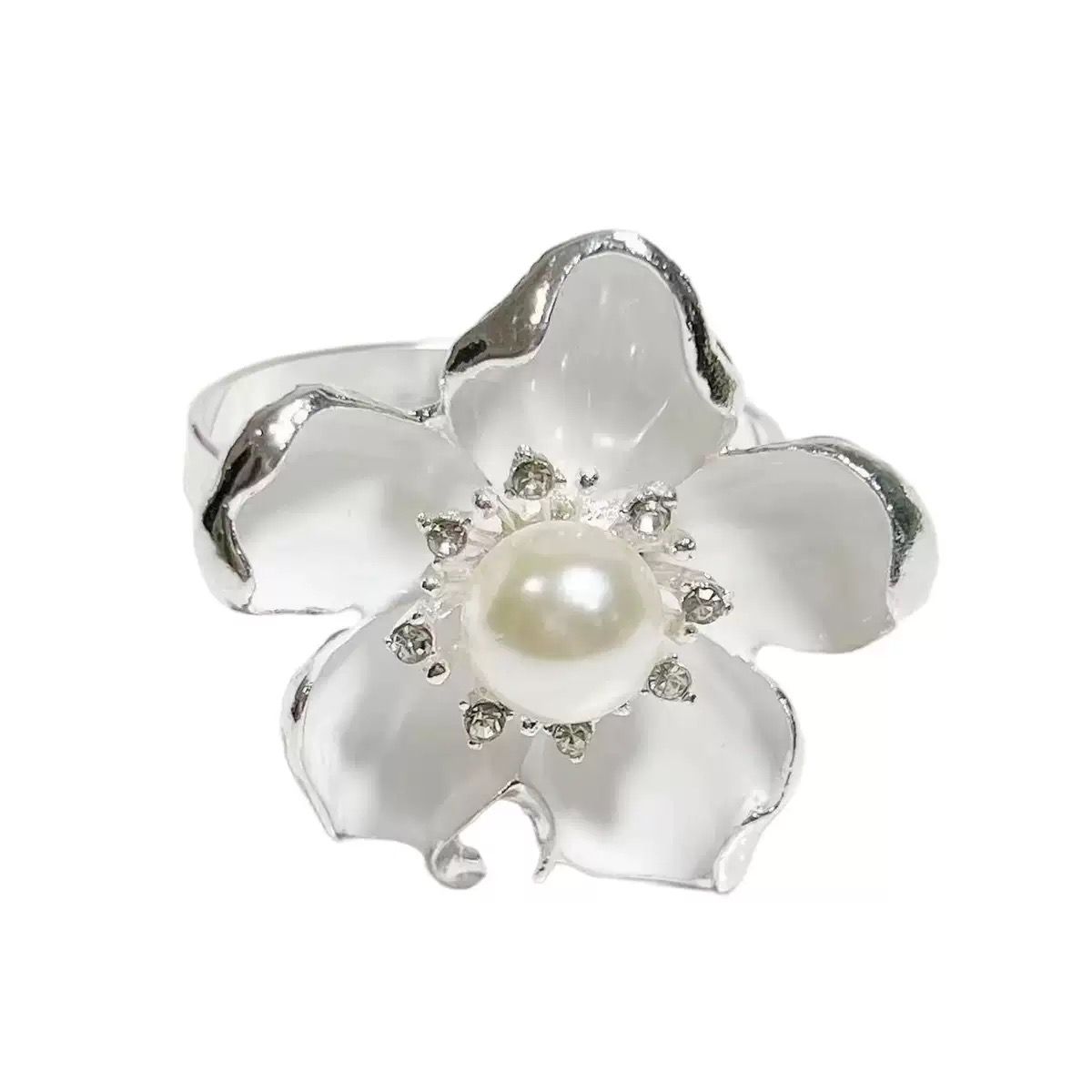 Luxurious Napkin Rings – Set Designs (Flower Pearl / Crystal Cluster / Floral Edge)