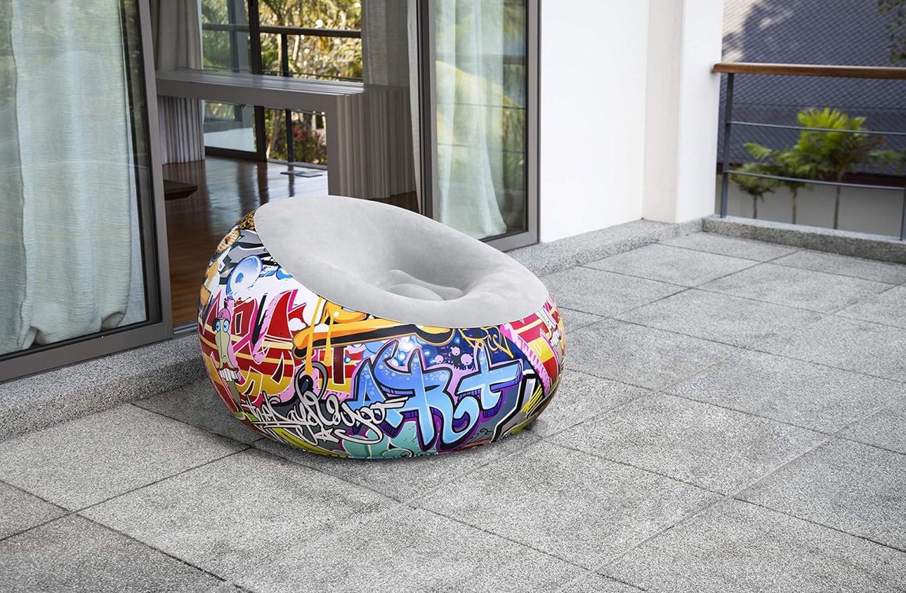 Graffiti Inflatable bean bag Airchair, Multi-Colour
