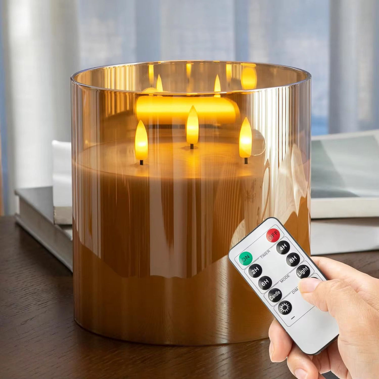 Luxury LED Remote-Controlled Candle — Big Size Decor Piece Size is 15cm by 15cm