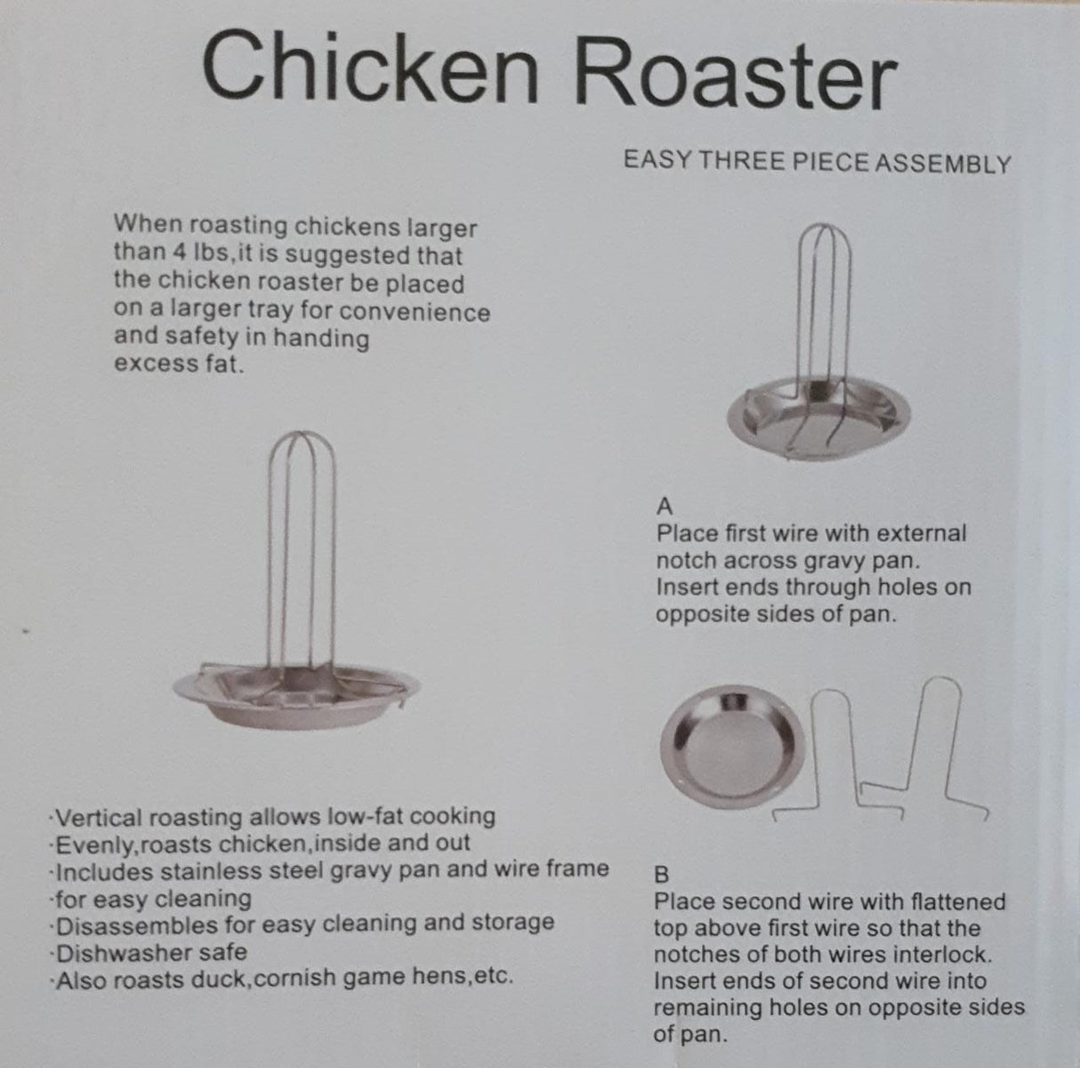 Stainless Steel Rotisserie Chicken Roaster Grill Stand height 16 cm diameter 14 cm