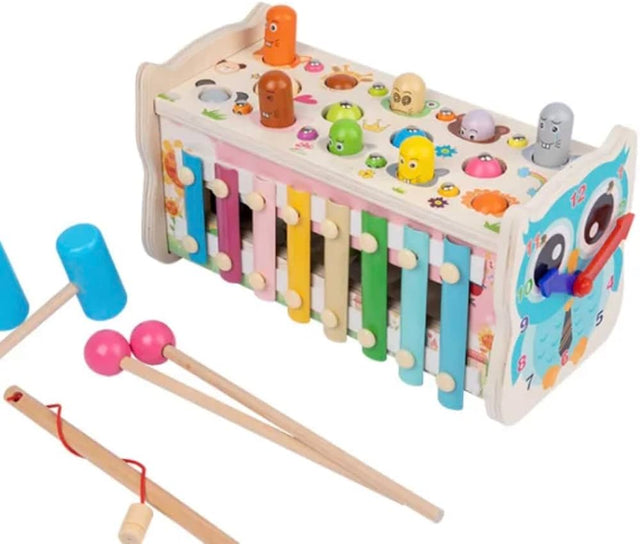 Wooden Rabbit Hammer Ball & Xylophone Toy