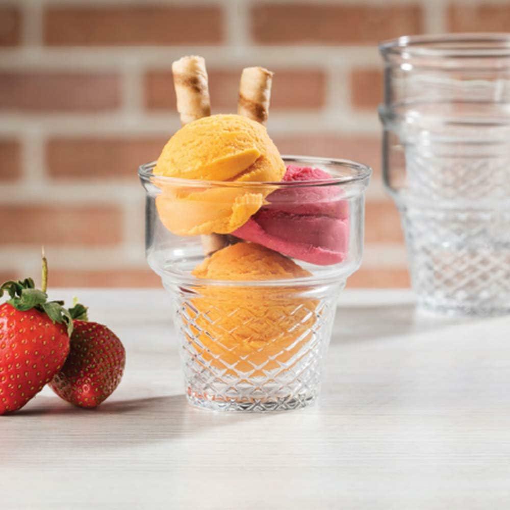 Set of 3 Pasabahce Minicornet Ice Cream Cups (450ml)