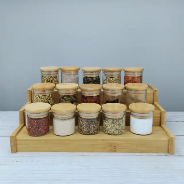 airtight glass spice jars 15pcs set pack