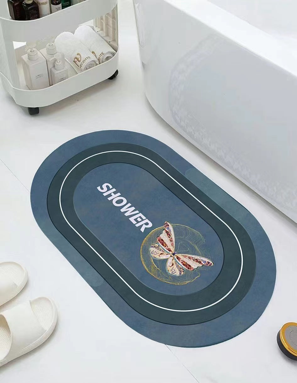 Big size Oval 48*78cm Bathroom/ Door mats with rubber underside