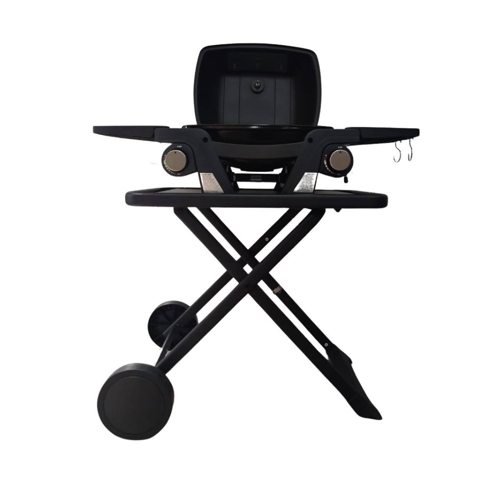 Double Burner Portable BBQ with Trolley