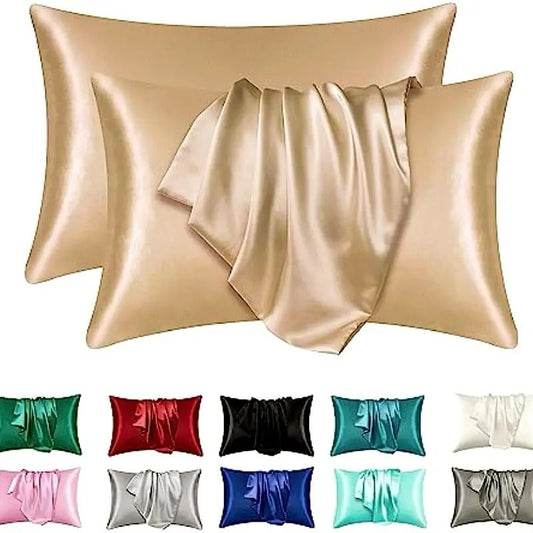 Satin Silk Bed Pillowcases PAIR