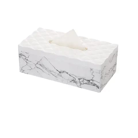 Creative Household Office Desktop Tissue Storage Napkin Holder With Marble Printing