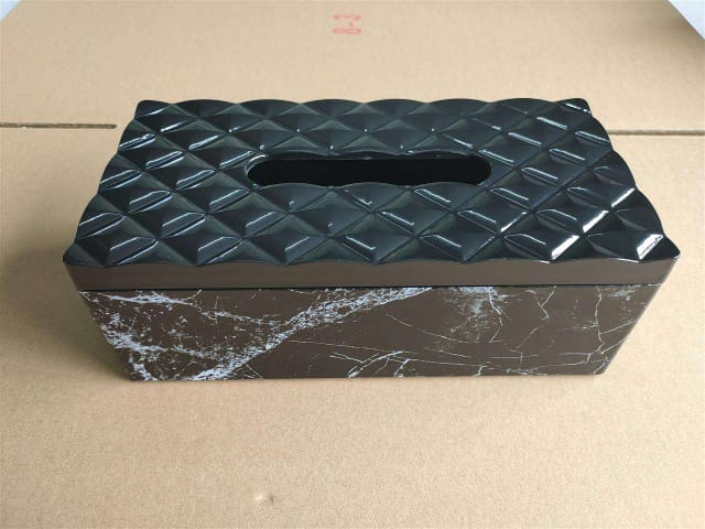 Creative Household Office Desktop Tissue Storage Napkin Holder With Marble Printing