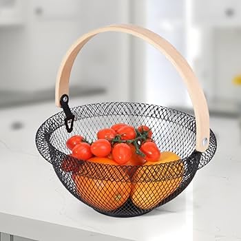 Rounded mesh fruit basket 29 cm