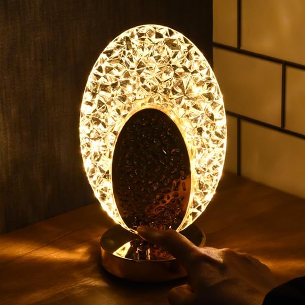 Oval LED Table Lamp – USB Rechargeable Bedside Night Light