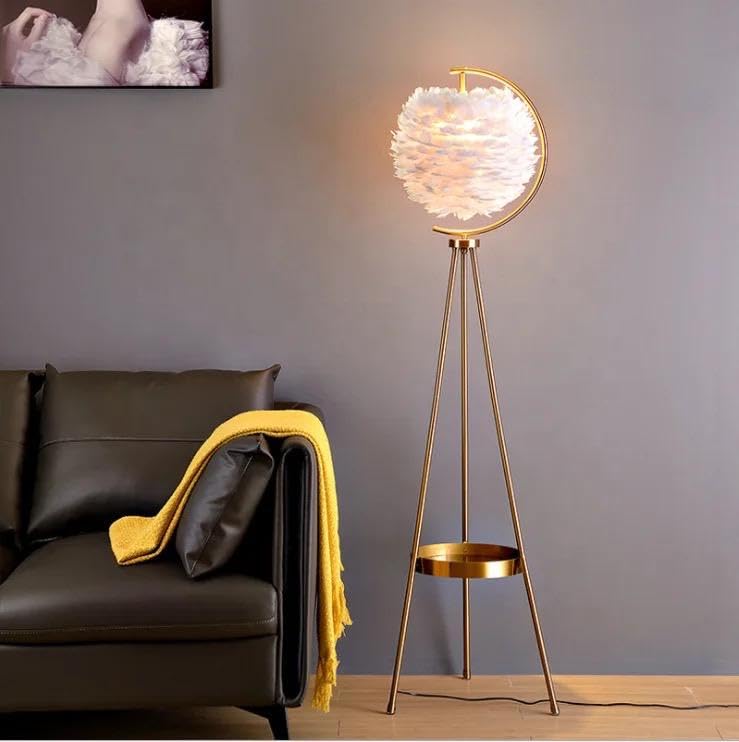 Metal Feather Floor Lamp
