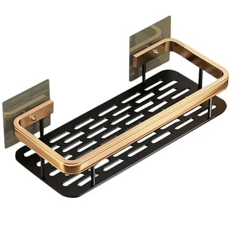 Aluminium Alloy Rectangular bathroom rack with self adhesive