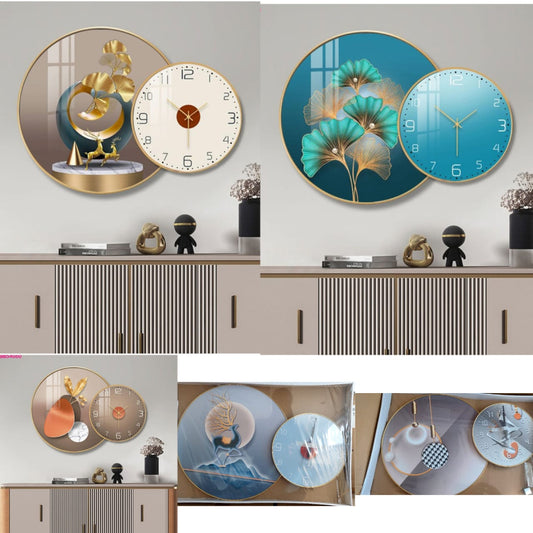 Modern Round 2 in 1 Wall clock & decor For Living or Entryway