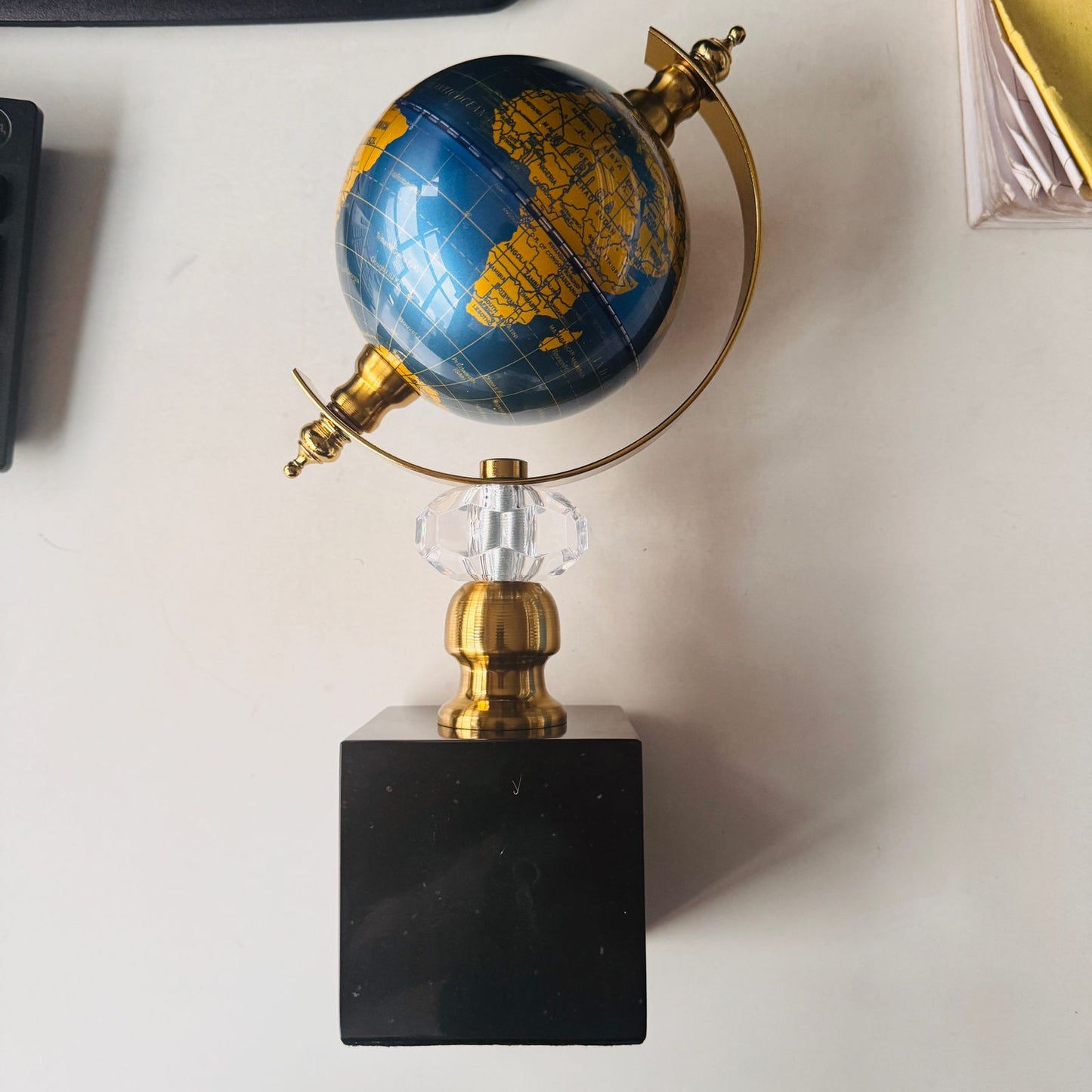 World Globe Marble Base Luxury Home/Office Decor ornament Gift