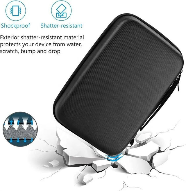 TechGear Hard Travel Organizer Case for cables/power bank/mouse etc