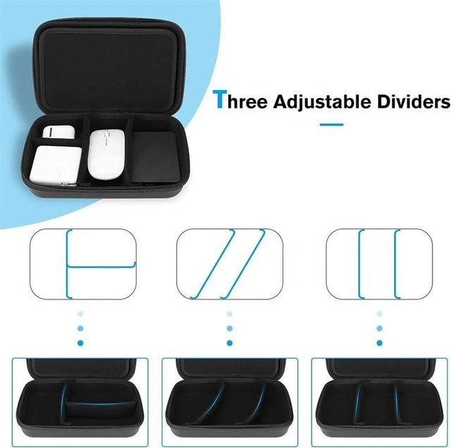 TechGear Hard Travel Organizer Case for cables/power bank/mouse etc