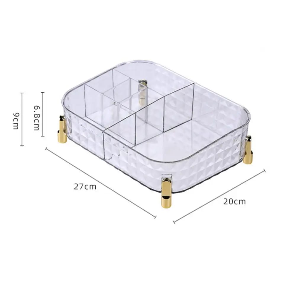 Large Capacity Multi Grids Transparent Make Up/ cosmetics Organizer
