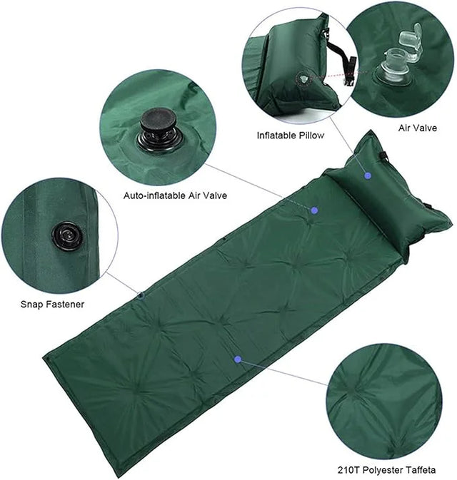 Multi-Purpose Inflatable Rest Mat with Pillow