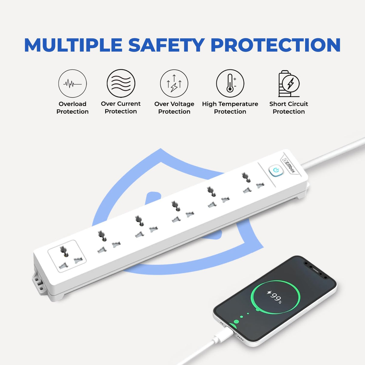 Multi-Socket Extension Board with Master Switch